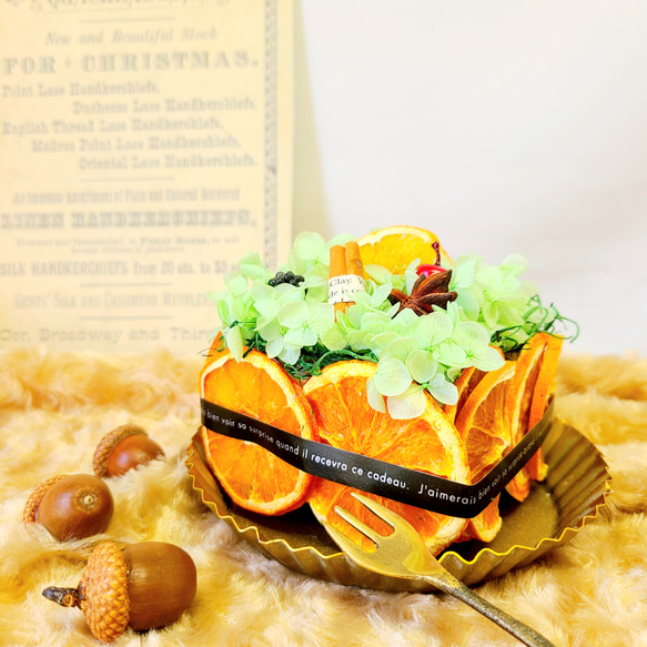 ドライフラワーシナモン＊ケーキ