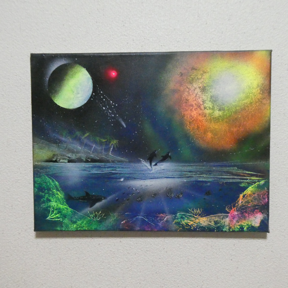 "星影の海：幻想的なスプレーアート" 1枚目の画像