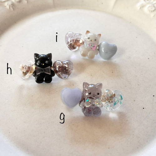 【花ねこ~芽吹き~】レジンヘアゴム　ブローチ　ペンダント　猫　　~3/21まで No.163猫少女レジンヘアゴム ブローチ（花ねこ~芽吹き~レジン