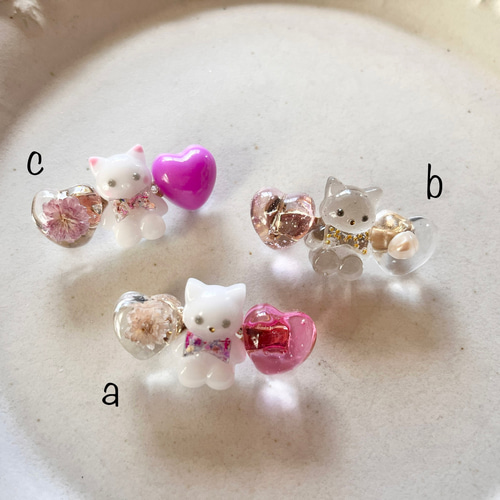 No.182❤猫❤美少女❤レジン❤ヘアゴム ブローチ NO.444❤黒猫 姉妹❤レジンヘアゴム ブローチ