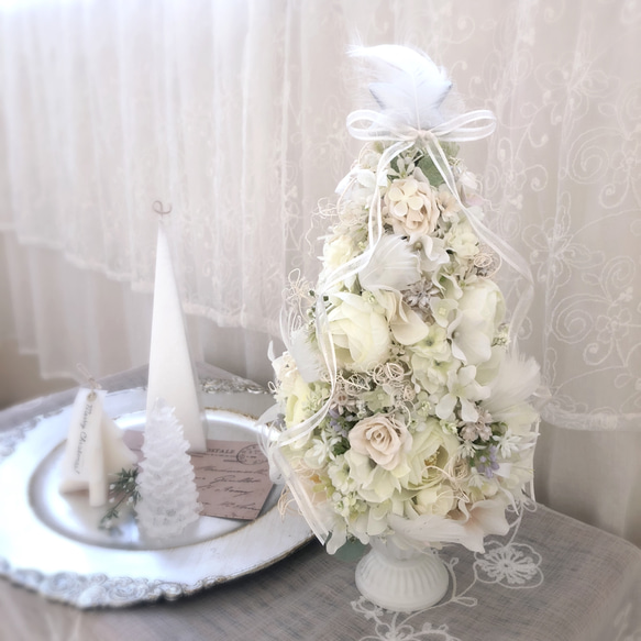 ホワイトフラワーツリー/アーティフィシャルフラワー ツリー