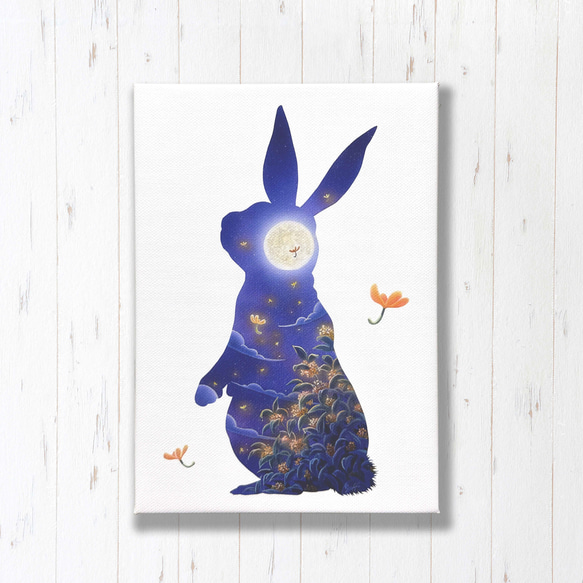 油絵 taiji.s 1996年08月　南フランスラベンダー　キャンバス8号 キャンバスプリント】なんだかいい匂いがする夜 イラスト うしぞら