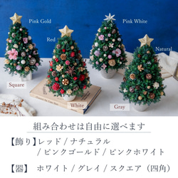 [Sサイズ]来年も飾れる♡飾りと器が選べる*本物のヒムロスギとたっぷりの木の実で作る北欧風卓上クリスマスツリー28cm 2枚目の画像