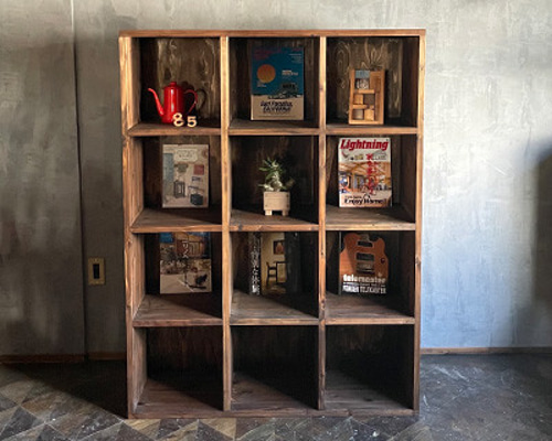 3×4レコードラック】 収納ラック 無垢材 オイル仕上げ 自然塗料 収納