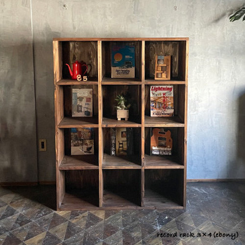 3段オープンラックシェルフ　ウォールナット無垢　アイアン　オイル塗装　たのめる便 3段オープンラックシェルフ ウォールナット無垢 アイアン オイル塗装