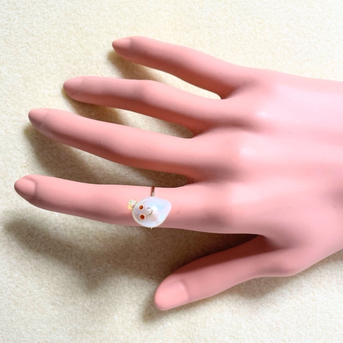 14kgf バロックパール お化けちゃん リング 指輪・リング