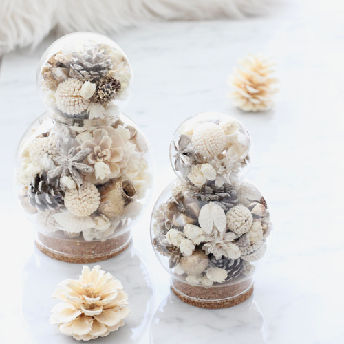 Creema限定 ホワイトナッツのスノーマン L : オトナ可愛い ガラス