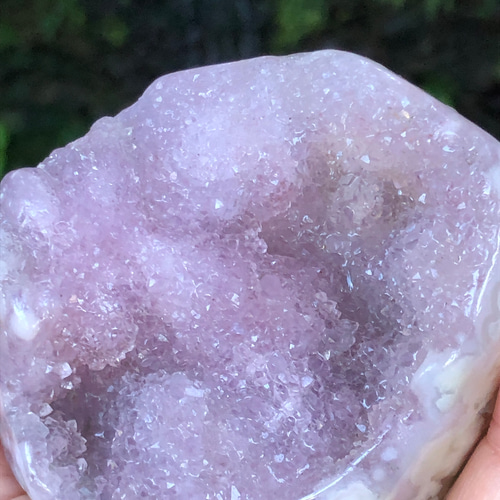 ドゥルージーピンクアメジストフラワーアゲート☆原石☆瀧川神社にて