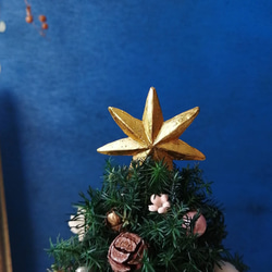 [26cmピンク]本物のヒムロスギとたっぷりの木の実で作る北欧風卓上クリスマスツリー 3枚目の画像