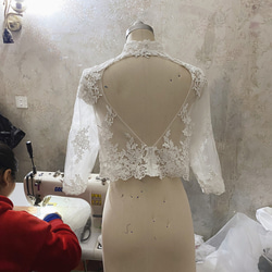 ウエディングボレロ　ビーズ刺繍　hina 65c93134ace2860ecb8e3d6fba6fbb