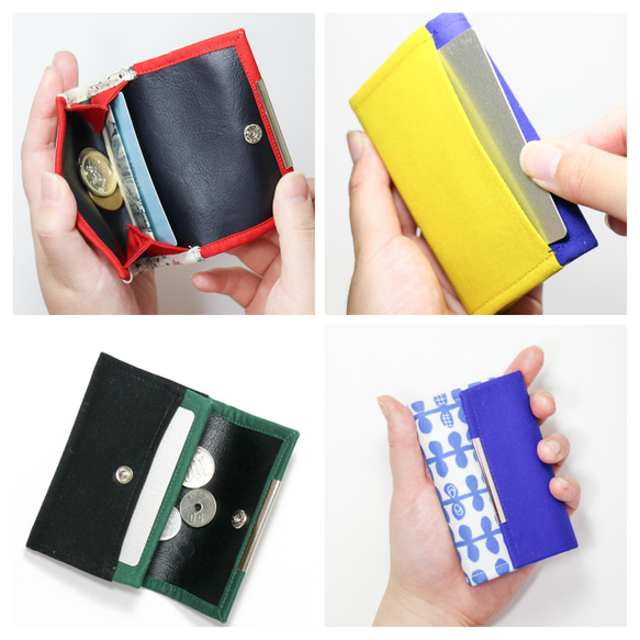 カラーオーダー可 シンプルミニ財布 いちご【受注生産】 5枚目の画像