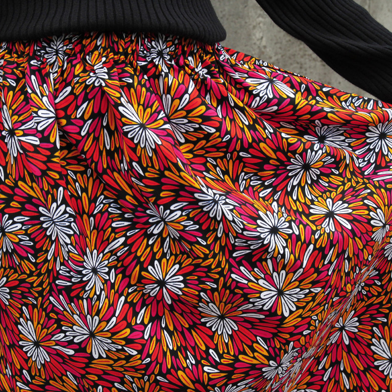 アフリカ布のロングスカート（アフリカンプリント）サイドポケット付き！ アフリカンプリント アフリカンファブリック