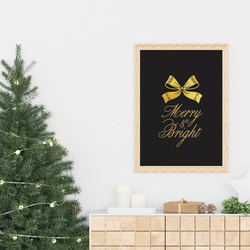 ブラックゴールドのクリスマスポスター | n5102 | サイズ選択 | 光沢紙 3枚目の画像