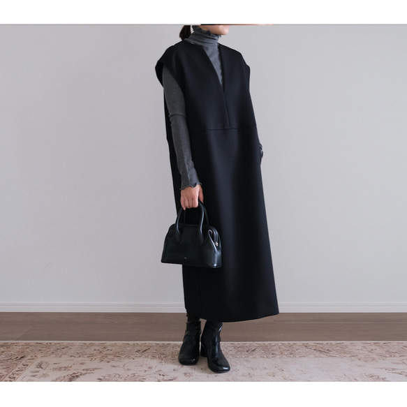 【大人気トップス再販開始♡】フリルメロウハイネック長袖トップス シルク ニット 秋 冬 春 黒 白 グレー K301 11枚目の画像