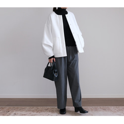【大人気トップス再販開始♡】フリルメロウハイネック長袖トップス シルク ニット 秋 冬 春 黒 白 グレー K301 11枚目の画像