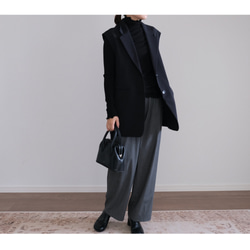 【大人気トップス再販開始♡】フリルメロウハイネック長袖トップス シルク ニット 秋 冬 春 黒 白 グレー K301 9枚目の画像