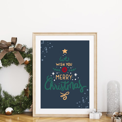 英字ネイビーのクリスマスツリー | インテリアポスター | n5006 | サイズ選択 | 光沢紙 4枚目の画像