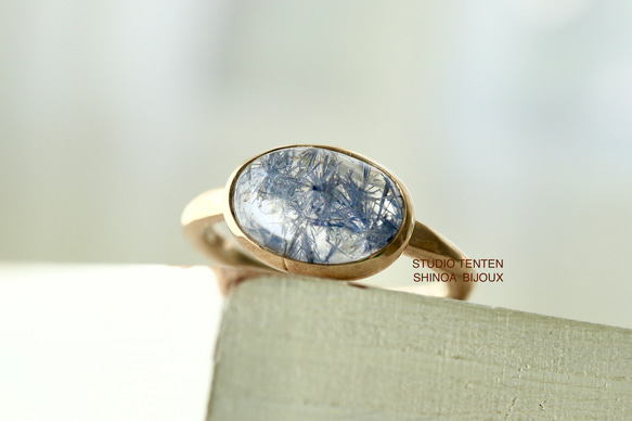 K10[深海庭園dumortierite in quartz] ring 1枚目の画像