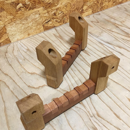 ジムニーJB23・64・74用/木製アシストグリップ【ナラ×ブラックチェリー