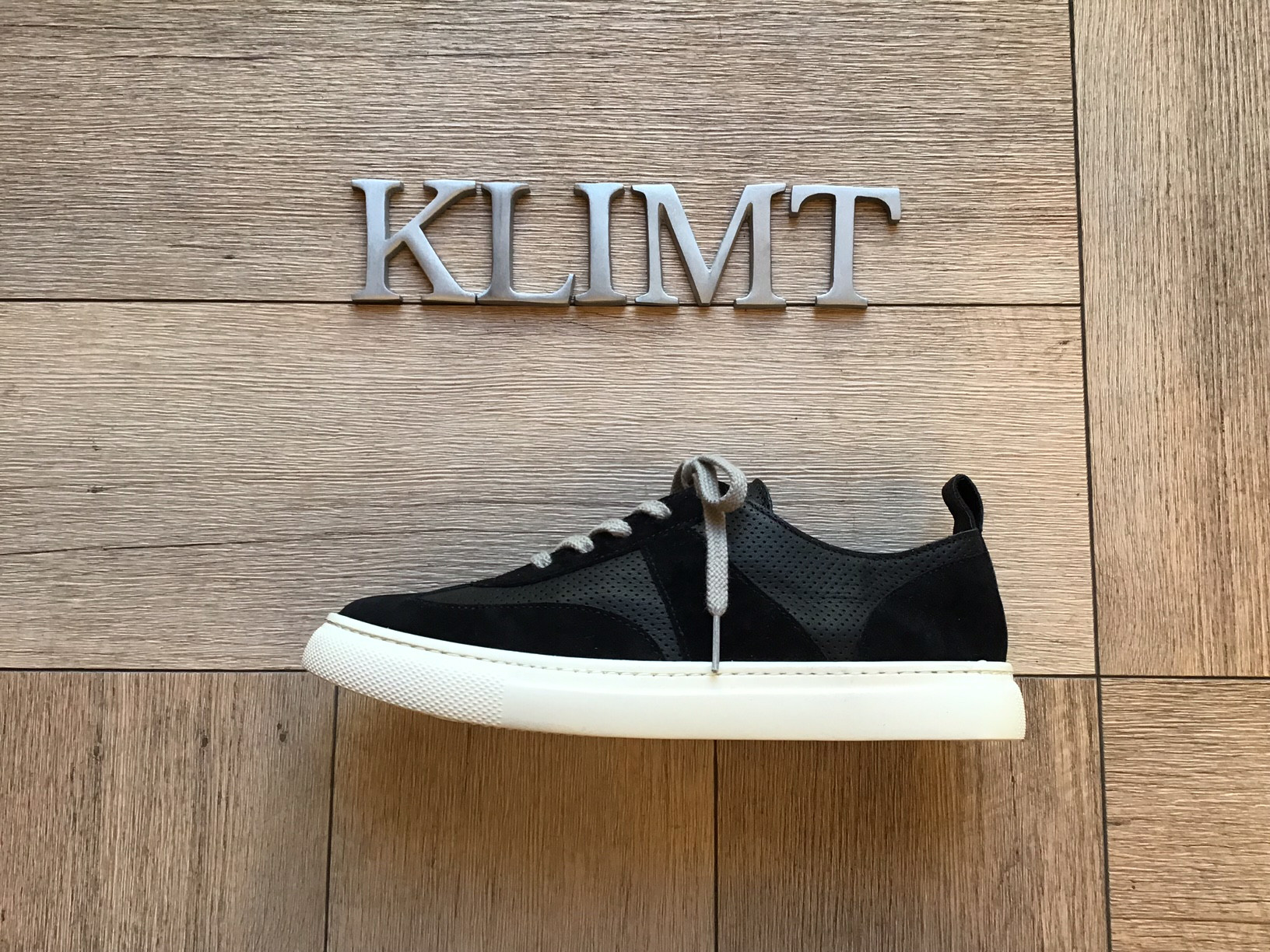 スエードコンビスニーカー　ブラック