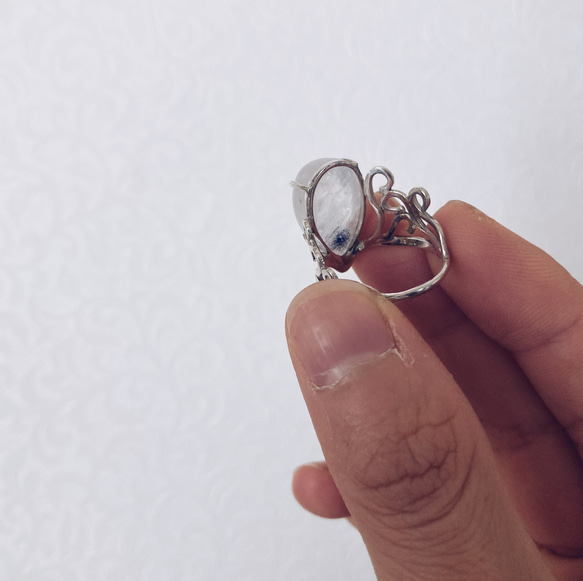 Dumortierite ring【silver925】デュモルチェライト 天然石 大ぶり シンプル 13枚目の画像