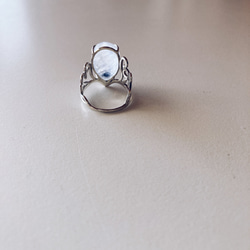 Dumortierite ring【silver925】デュモルチェライト 天然石 大ぶり シンプル 6枚目の画像