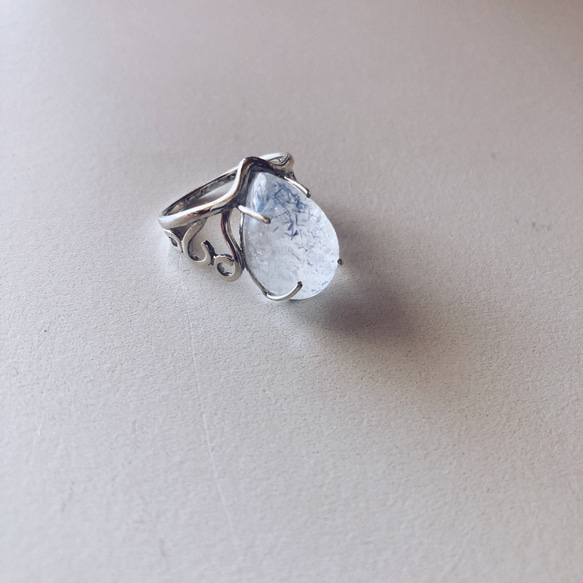 Dumortierite ring【silver925】デュモルチェライト 天然石 大ぶり シンプル 9枚目の画像