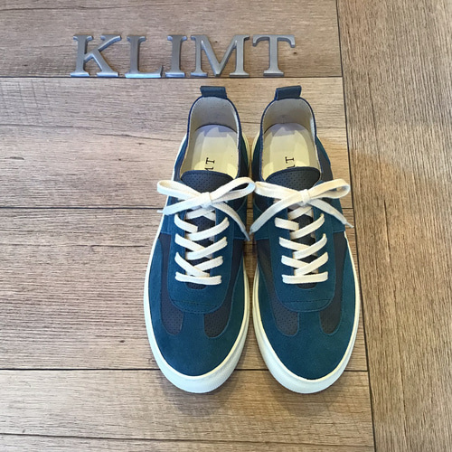 CAMPEL スニーカー イエロー/ブルー/グレー スエードコンビスニーカー ブルーグレー スニーカー KLIMT SHOES