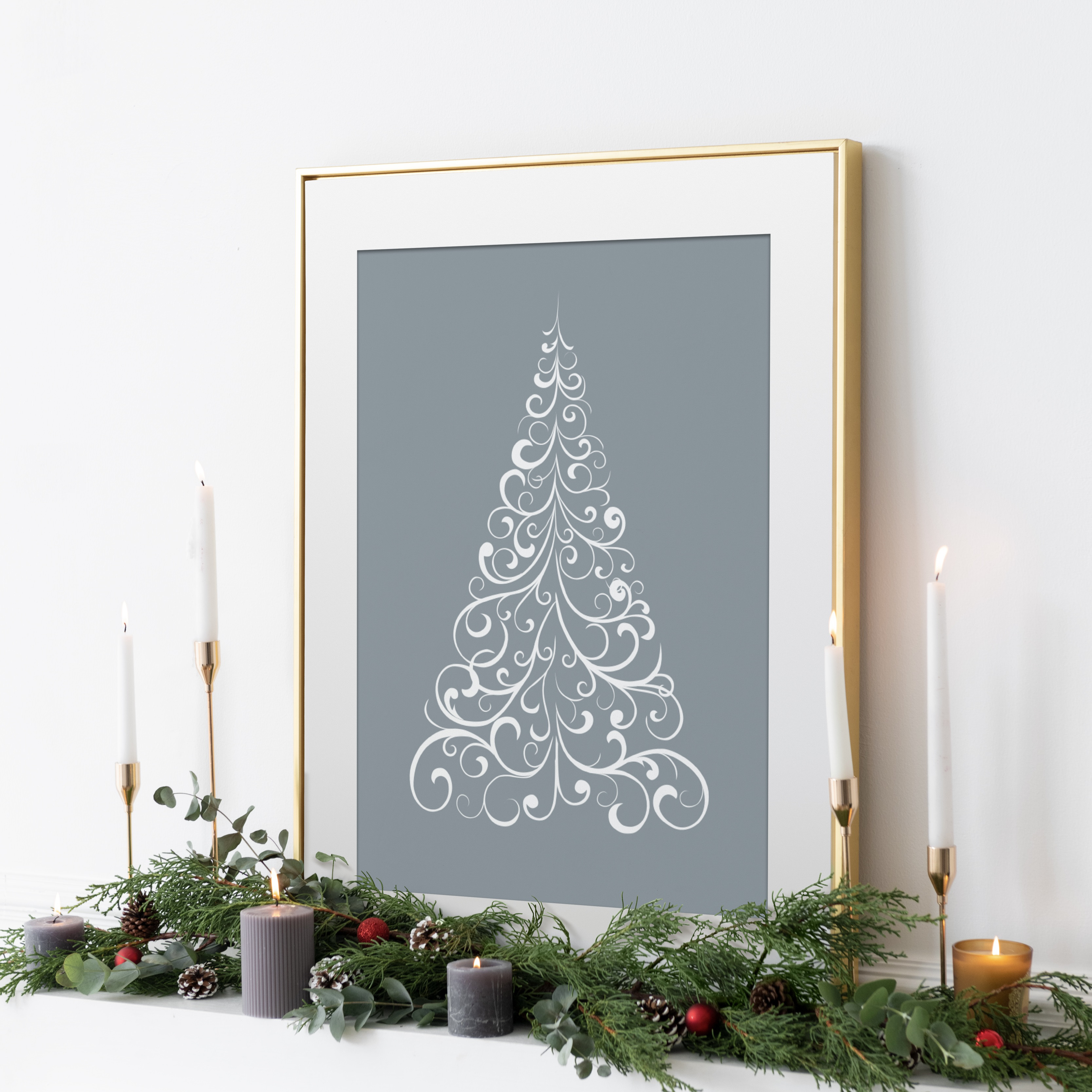 クリスマスのあいさつ　暖炉 クリスマス暖炉の手刺繍パターン、お祝いの暖炉のデザイン