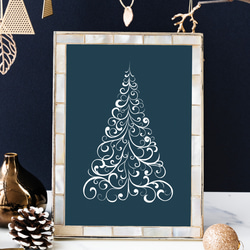 暖炉のそばのクリスマスツリー | n4369 | サイズ選択 | 光沢紙 6枚目の画像