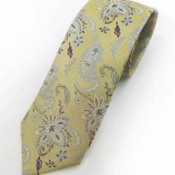 シャルトリューズのペイズリーネクタイ　Chartreuse Paisley tie 9枚目の画像