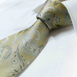 シャルトリューズのペイズリーネクタイ　Chartreuse Paisley tie 2枚目の画像