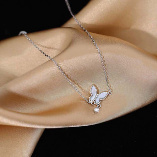 シルバー シェル 貝殻 蝶々 バタフライ ジルコニア ブレスレット