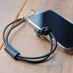 《Cow Leather》レザースマホストラップ 　ハンドタイプ 3枚目の画像