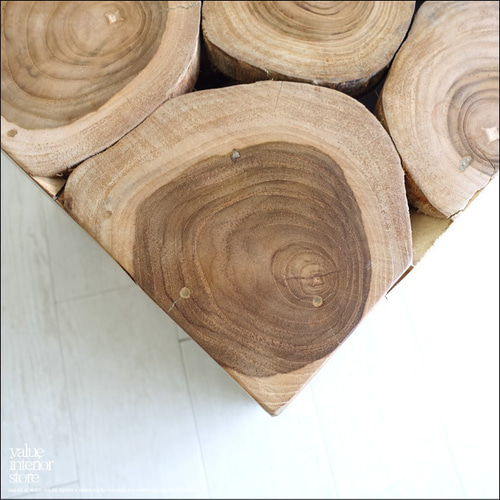 チーク無垢材 ブロックベンチ 長椅子 シャビー チェア 銘木家具 スツール 銘木 チーク ブロック スツール 椅子 天然木 無垢 キューブ 40cm