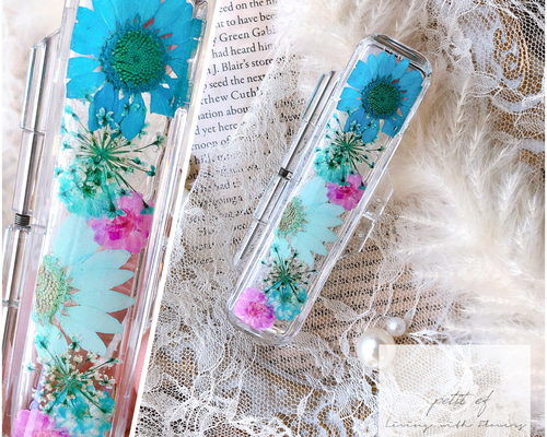 ♡展示品♡10押し花　印鑑ケース　レジン　ハンドメイド ♡展示品♡10押し花 印鑑ケース レジン ハンドメイド ♡展示品♡10