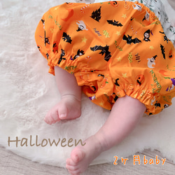 baby✭ボリュームかぼちゃパンツ✭ランダムハロウィン　パープル 5枚目の画像