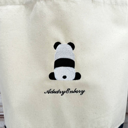 【包郵】熊貓背刺繡帆布棉手提包 第12張的照片