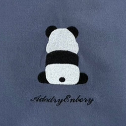 【包郵】熊貓背刺繡帆布棉手提包 第2張的照片