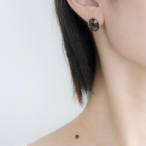 【専用】スモーキークォーツ・マザーオブパールダブレット✴︎14kgfピアスP158 専用】スモーキークォーツ・マザーオブパールダブレット