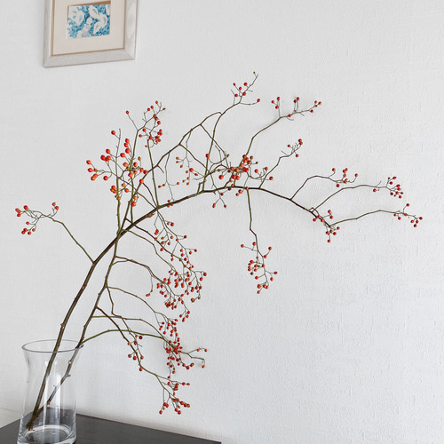 予約販売 野ばら 枝物 赤い実 野薔薇の実 インテリア60〜80㎝2本