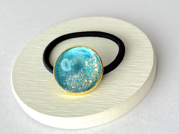 クラゲの夜空遊泳ヘアゴム / 海 / レジン ヘアゴム 華昇 優羽