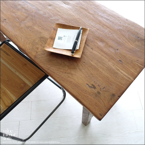 チーク材 無垢材 ヴィンテージデスク / 作業台 / コンソールテーブル コンソールテーブル パソコンデスク チーク 無垢 幅120cm