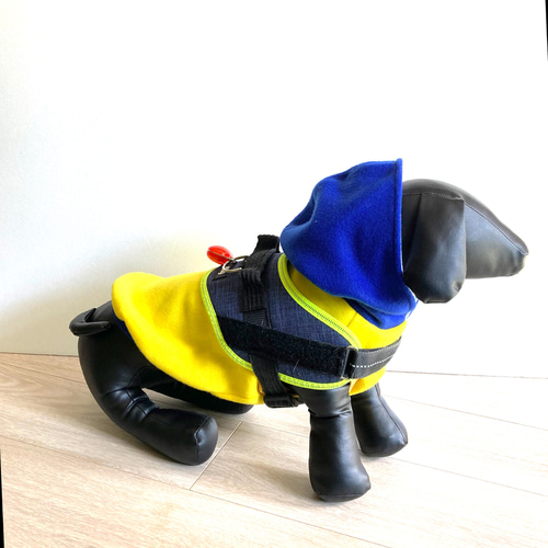 犬服 ネオンカラーフリース❤︎ フードタンクトップドッグウェア 蛍光 