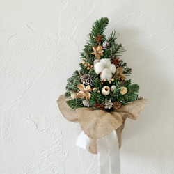 壁掛け･:*クリスマスツリー【ナチュラルホワイト】クリスマス飾り クリスマスインテリア クリスマスリース Xmas 5枚目の画像