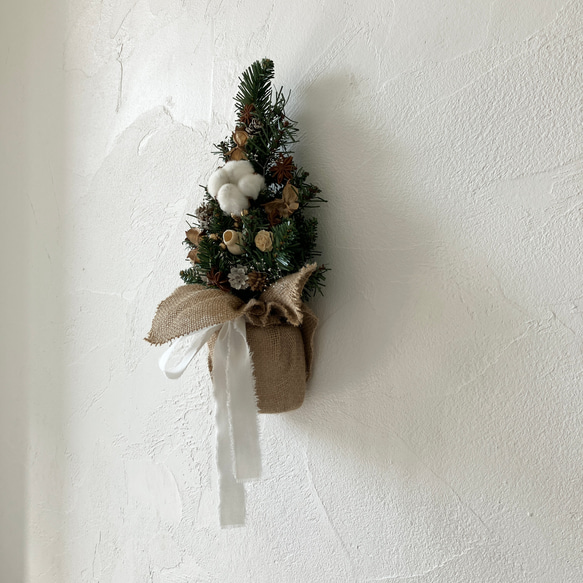 壁掛け･:*クリスマスツリー【ナチュラルホワイト】クリスマス飾り クリスマスインテリア クリスマスリース Xmas 11枚目の画像