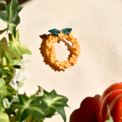 陶酔の花冠＊オレンジキンモクセイのリースパン(パンリース)ブローチ『Doux』【個別発送】 4枚目の画像