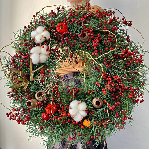 再販受注〉そのままドライになるリース / クリスマスリース 再販受注〉そのままドライになるリース / クリスマスリース