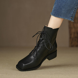 秋冬女式真皮鞋短靴低跟靴子22cm-25cm內可加毛#867-3⭐免運費⭐ 第4張的照片