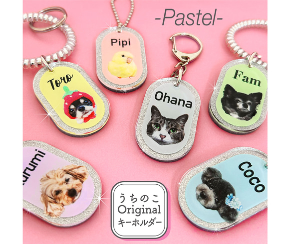 写真で作る うちのこ オリジナル  キーホルダー Pastel 愛犬 愛猫 ペット 犬 猫 推し活 うちの子 1枚目の画像